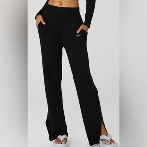 ALO Knit High-Waist Salana Wide Leg Pants